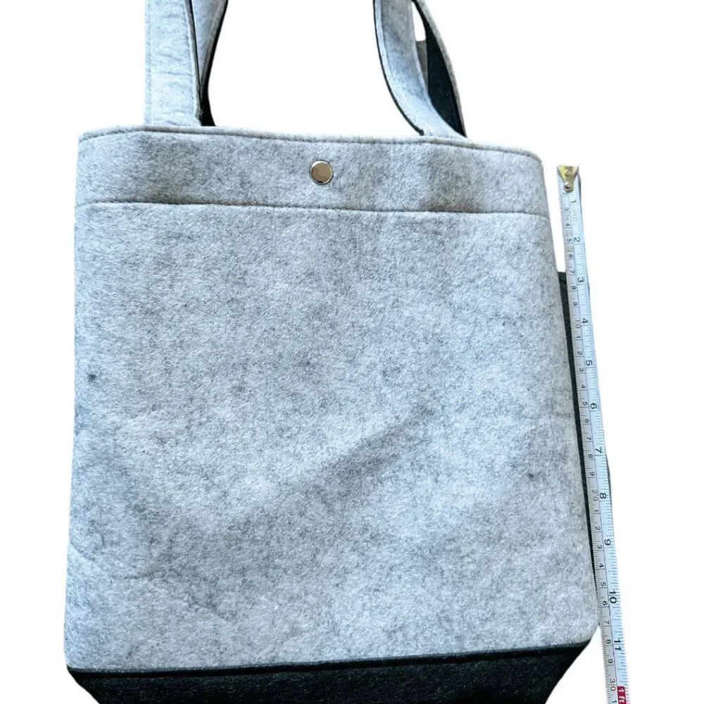 Brand New Grey and Black Felt Tote Bag
